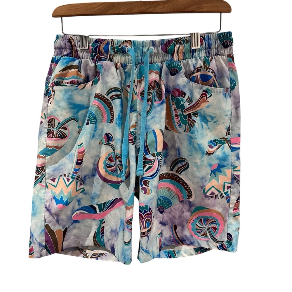 Fresh Prints of Bel‎ Air Swim Trunks Multicolored Mushrooms Size Medium